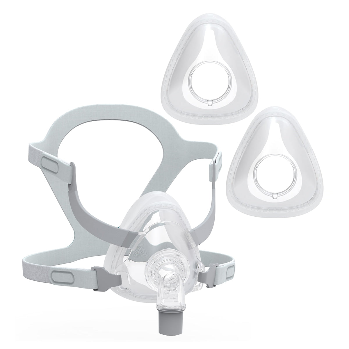CPAP mask assembly on a white background