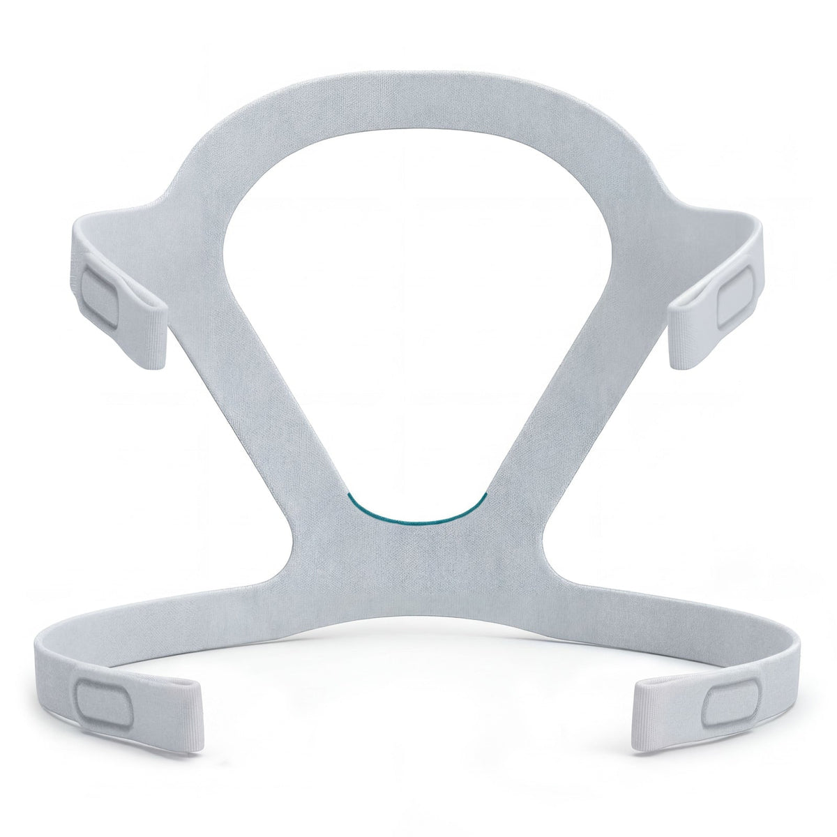 A light gray headgear with adjustable side tabs, shown on a clean white background.