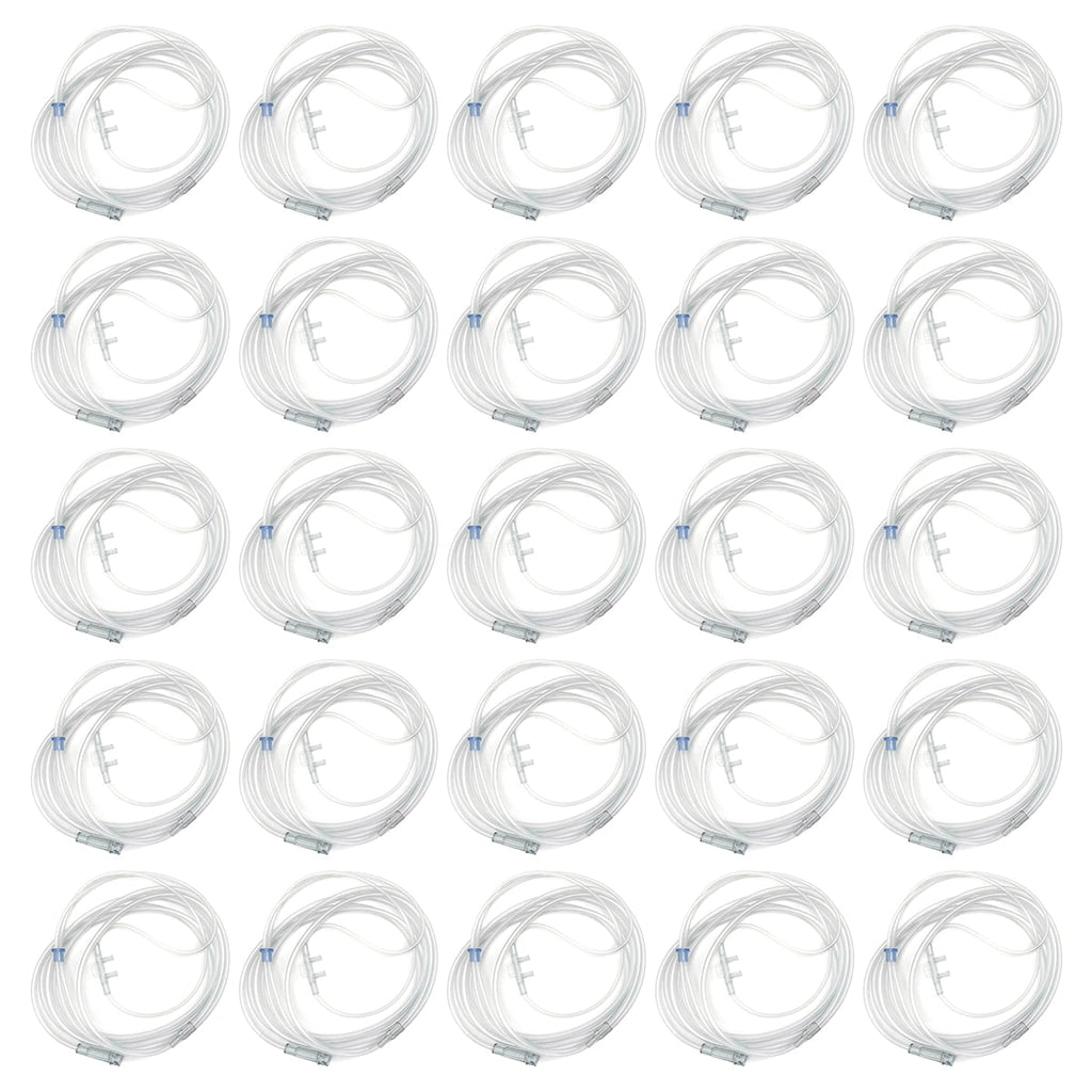 25 pack react oxygen nasal cannulas with tubing 