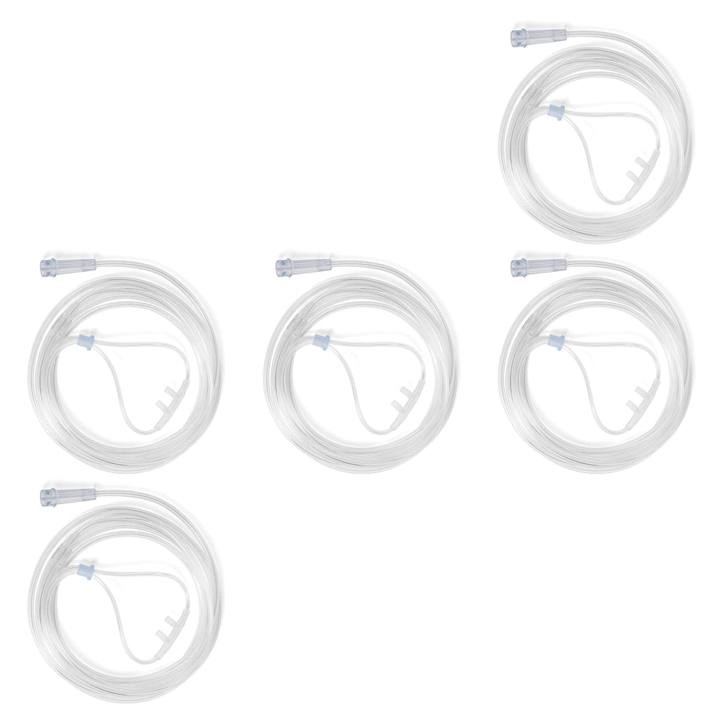5 pack react oxygen nasal cannulas with tubing 