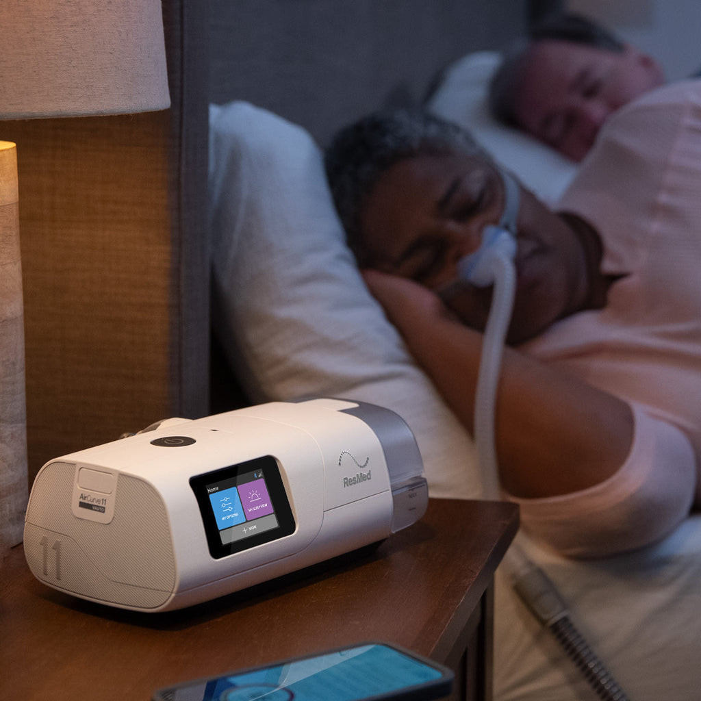 resmed aircurve 11 bilevel machine being used for good sleep