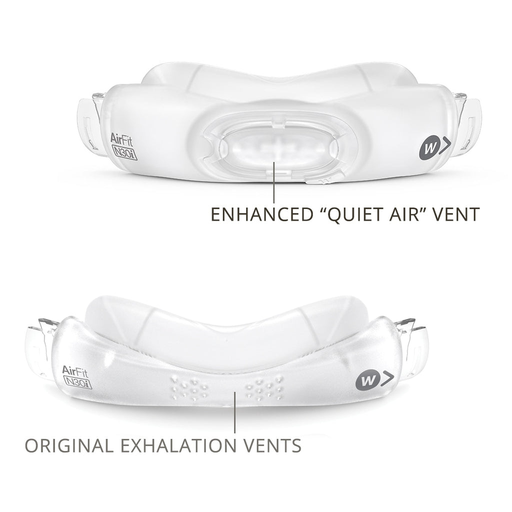 resmed airfit n30i cradle nasal cushion old style vs updated quietair vent