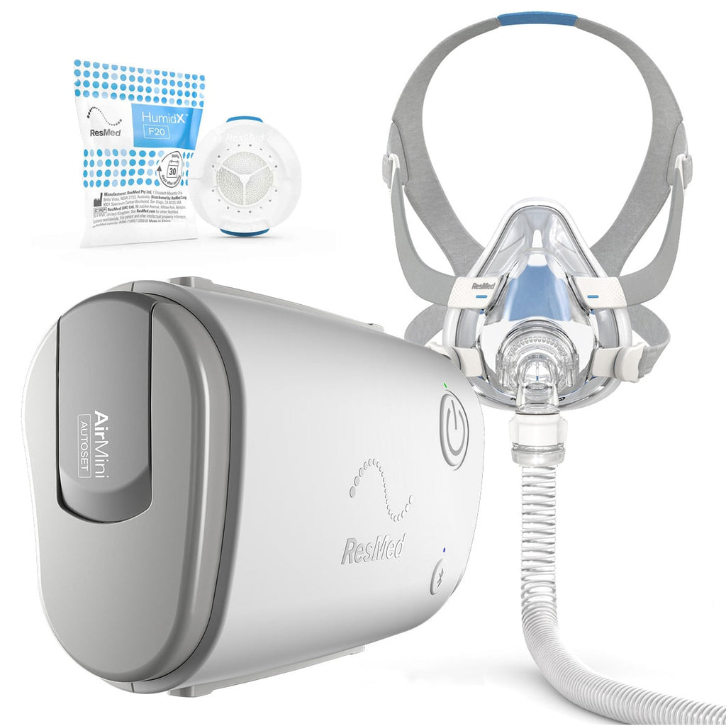 AirMini CPAP Machine with an AirFIt F20 CPAP Mask Set Up