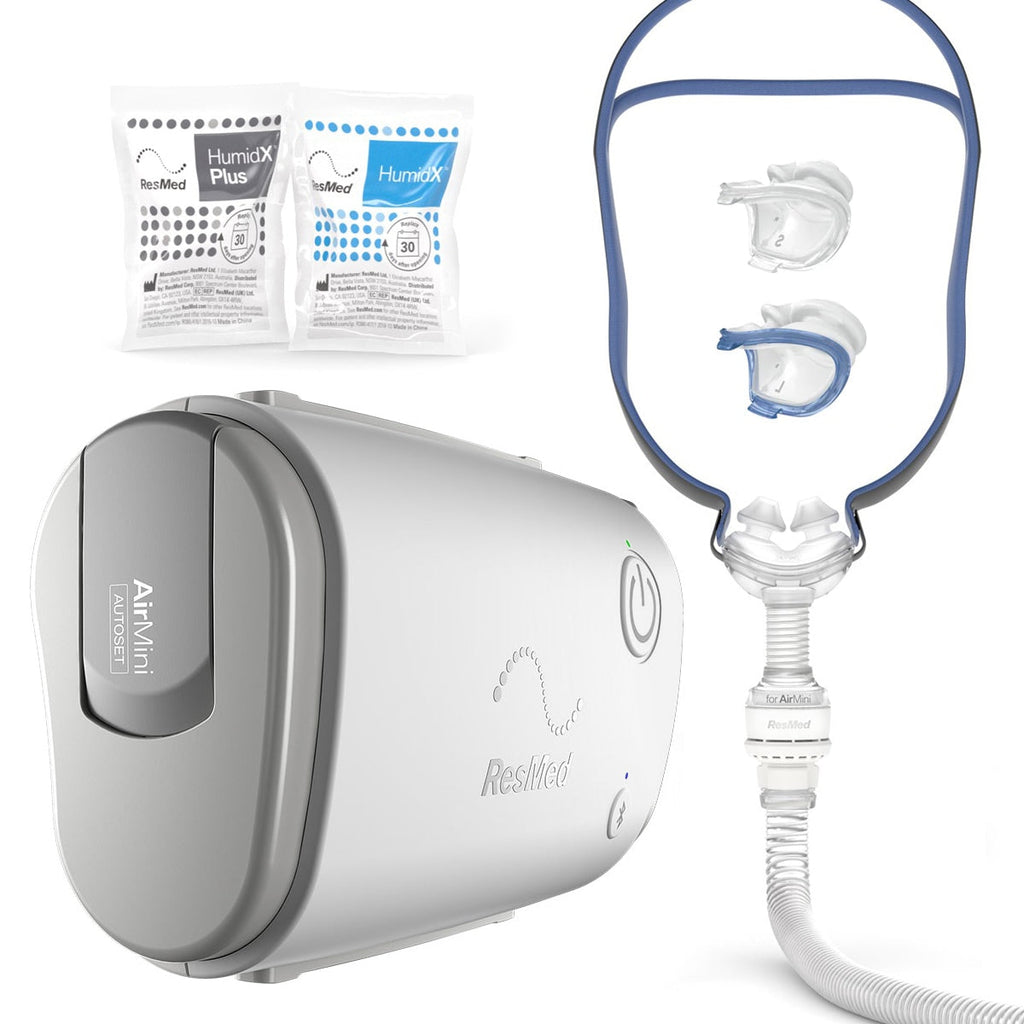 AirMini CPAP Machine with an AirFIt P10 CPAP Mask Set Up 