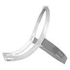 White and gray headgear with ResMed branding on a white background