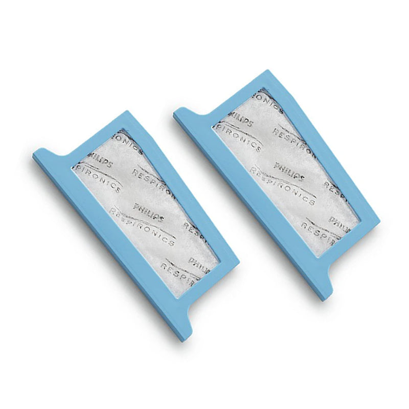 2 Pack blue and white filter cartridges arranged in a grid on a white background