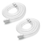 White flexible hoses on a white background