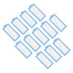 12 pack of white filters with blue edges arranged in a diamond pattern on a white background
