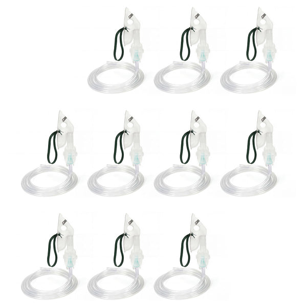 10 Pack Disposable Nebulizer with 7 foot tubing and mask 