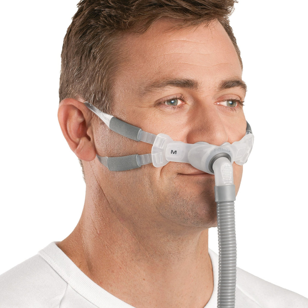 swift fx bella gray cpap mask in use for men