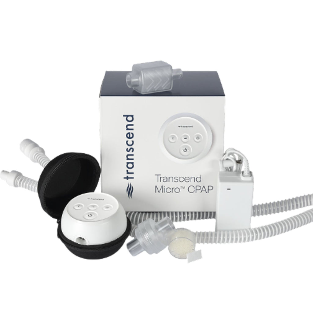 Transcend Micro CPAP device with packaging on a white background