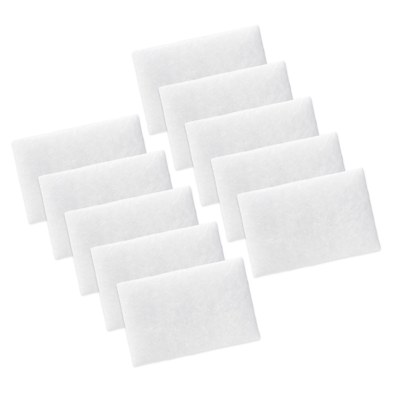 Multiple white rectangular filters on a white background