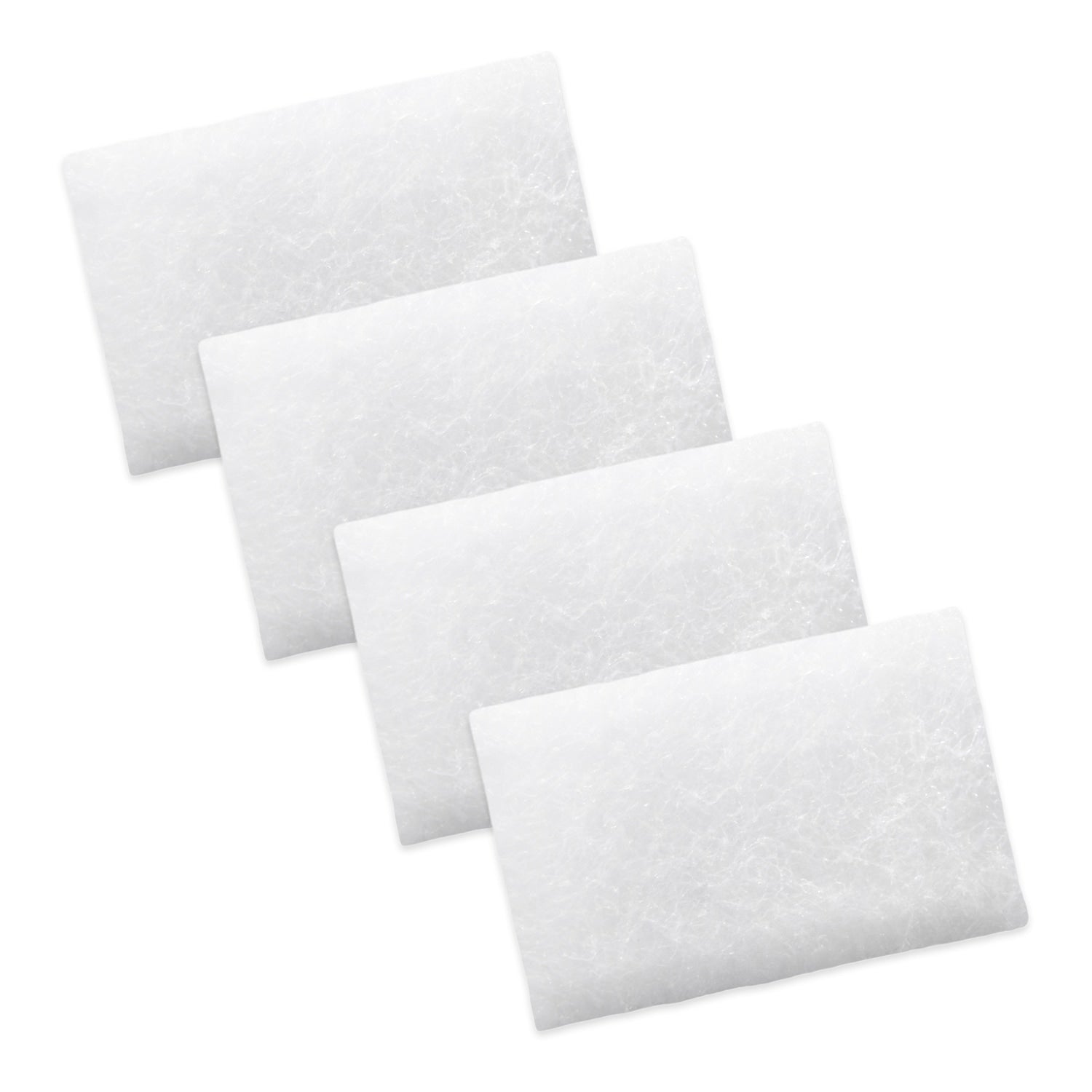 Four white rectangular filters on a white background