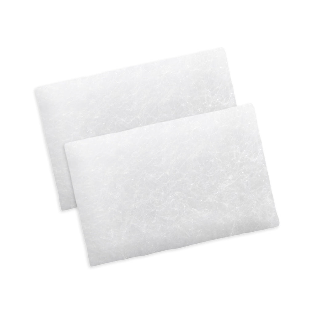 Two white filters on a white background