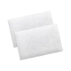 Two white filters on a white background