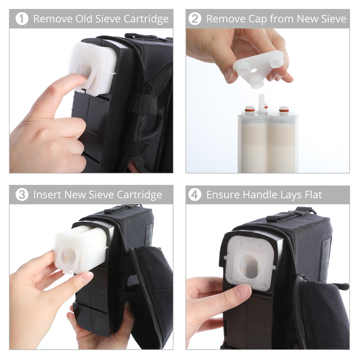 x plor concentrator replacement cartrdige placement